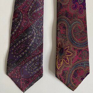 2 Vintage Liberty of London Silk Paisley Ties Nice Colors!